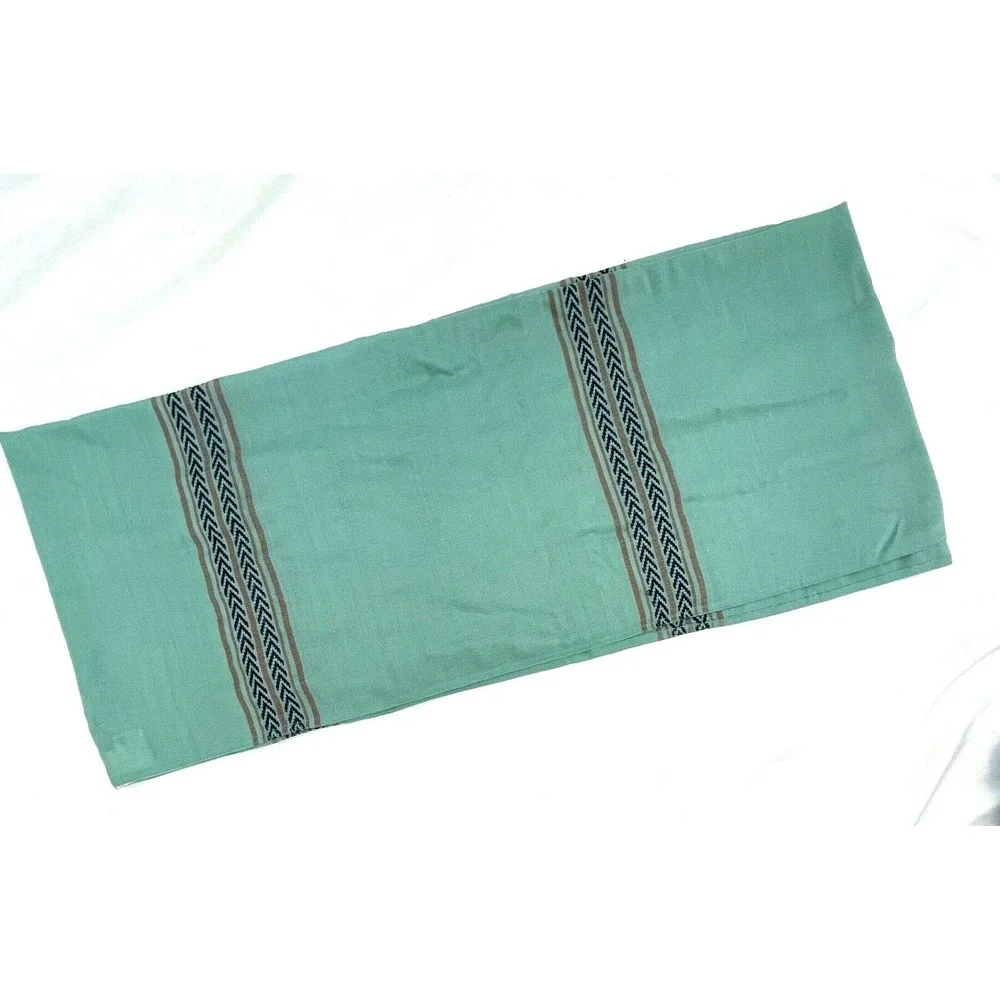Toad & Co‎ Womens Scarf Green Woven Stripe Wool/Modal Blend Infinity Rectangle